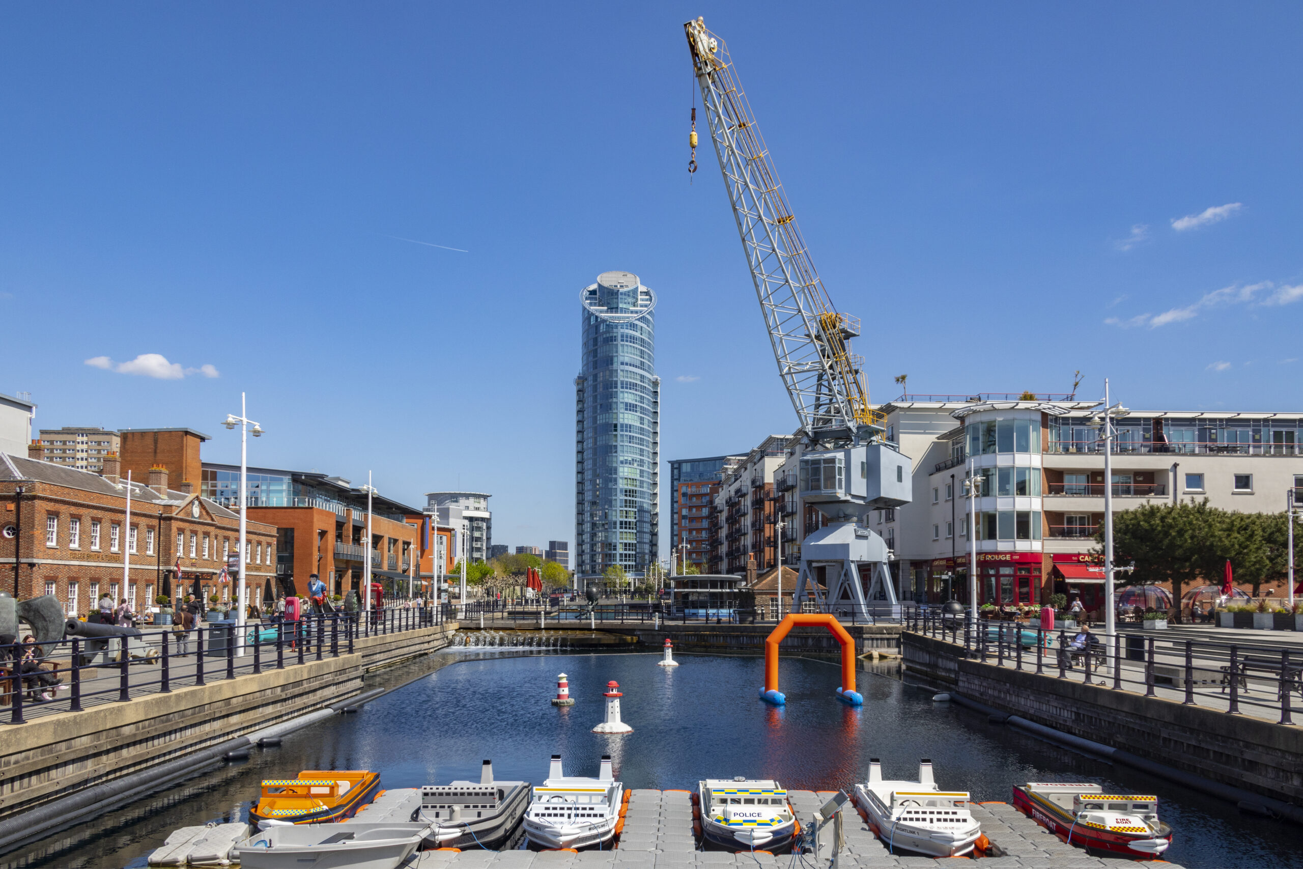 The City Quay development in Portsmouth in Hampshire on the south coast of England.